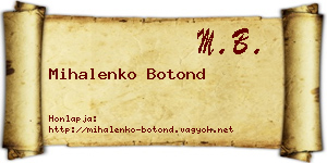 Mihalenko Botond névjegykártya